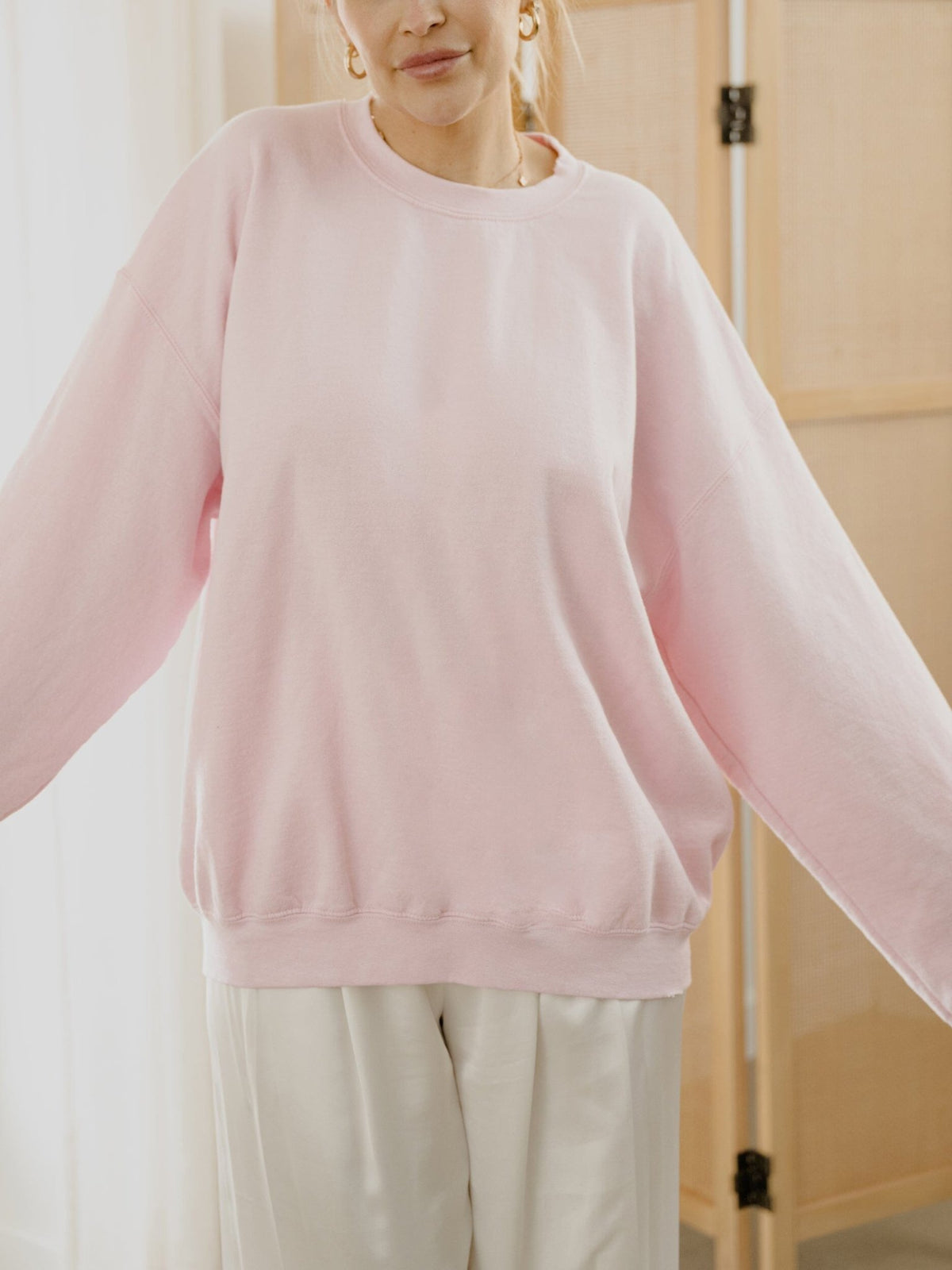 LivyLu Blank Thrifted Pink Sweatshirt