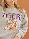 LSU Tigers Basketball Fling Puff Ink Gray Thrifted Sweatshirt