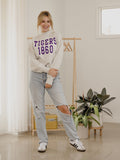 LSU Tigers College Block Puff Ink Gray Mock Neck Hi-Dive Sweatshirt
