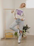 LSU Tigers College Block Puff Ink Gray Mock Neck Hi-Dive Sweatshirt