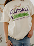 LSU Tigers Football Field Off White Thrifted Tee