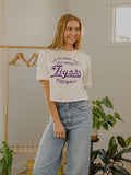 LSU Tigers Football Stencil Off White Cropped Tee