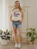 LSU Tigers Football Stencil Off White Tank