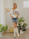 LSU Tigers Helmet Fade Off White Cropped Tee