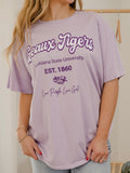 LSU Tigers Letterman Orchid Thrifted Tee