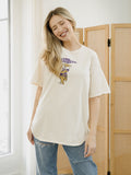 LSU Tigers Mascot Flag Off White Thrifted Tee