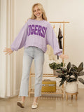 LSU Tigers Mono Puff Ink Purple Oversized Crew Hi-Dive Sweatshirt