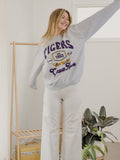 LSU Tigers Patches 25 Ash Gray Thrifted Sweatshirt