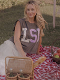 LSU Tigers Quilted Puff Ink Smoke Tank