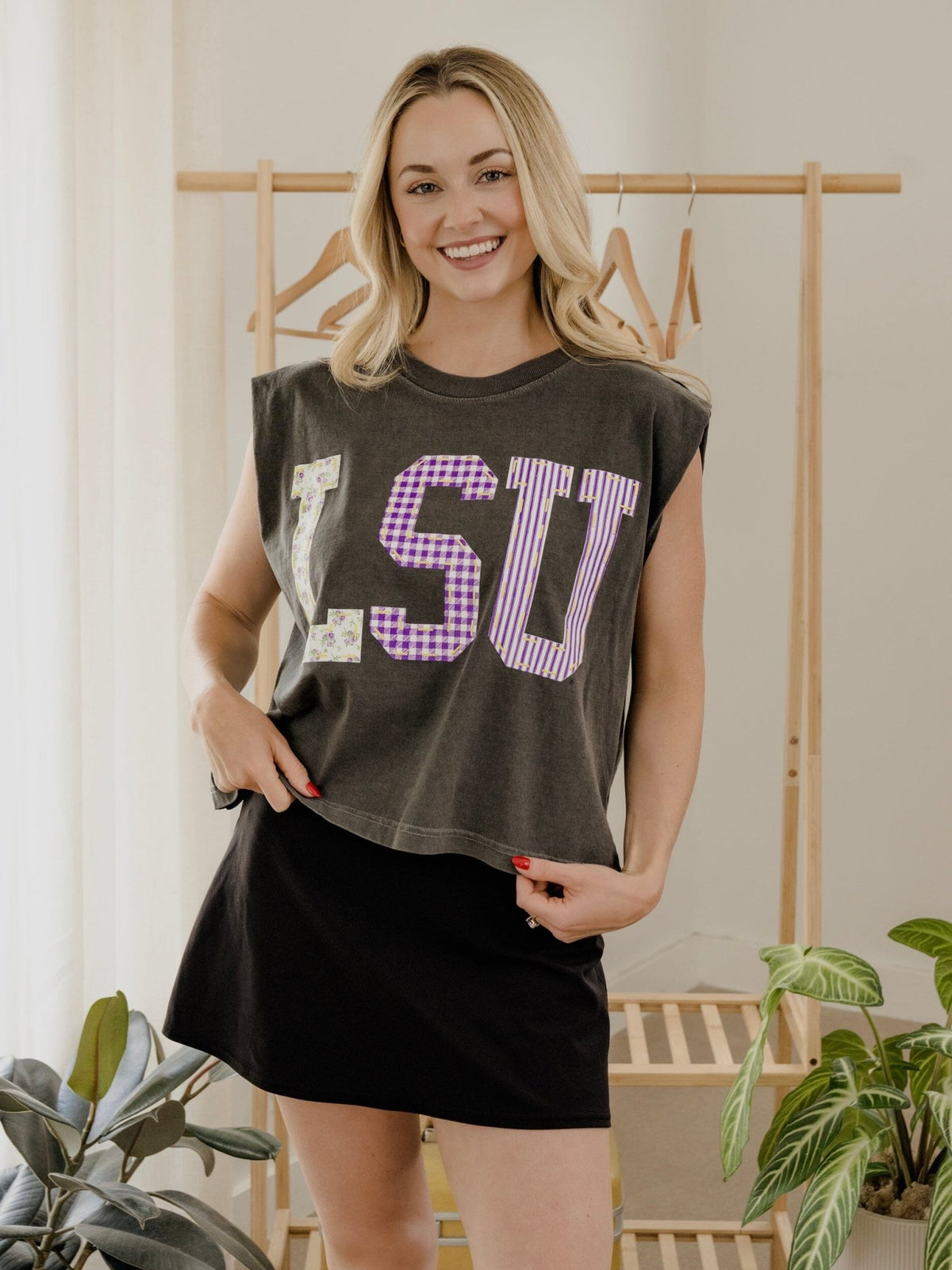 LSU Tigers Quilted Puff Ink Smoke Tank