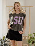 LSU Tigers Quilted Puff Ink Smoke Tank