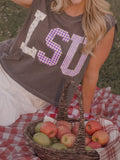 LSU Tigers Quilted Puff Ink Smoke Tank