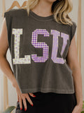 LSU Tigers Quilted Puff Ink Smoke Tank