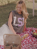 LSU Tigers Quilted Puff Ink Smoke Tank