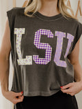 LSU Tigers Quilted Puff Ink Smoke Tank