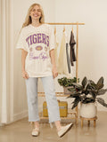LSU Tigers Wave Arch Off White Thrifted Tee