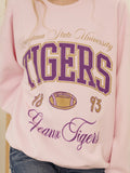 LSU Tigers Wave Arch Pink Thrifted Sweatshirt