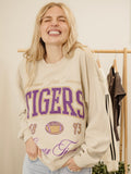 LSU Tigers Wave Arch Sand Thrifted Sweatshirt