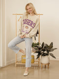LSU Tigers Wave Arch Sand Thrifted Sweatshirt