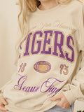 LSU Tigers Wave Arch Sand Thrifted Sweatshirt