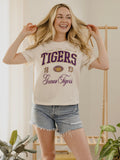 LSU Tigers Wave Arch Vintage White Ellie Perfect Tee