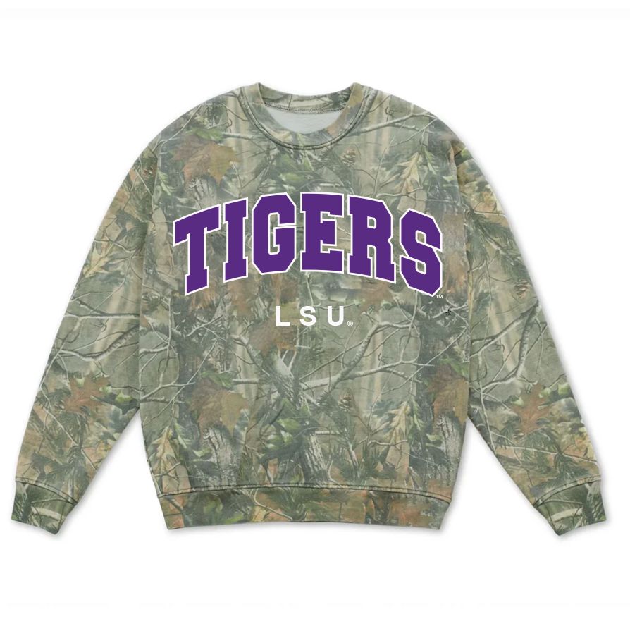 LSU Tigers Filled Gault Camouflage Sweatshirt