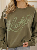 Lucky Military Green Thrifted Sweatshirt