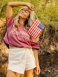 Made For You & Me America Bows Crimson Tee