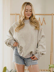 MERRY Tall Boy Gray Mock Neck Reversible Sweatshirt