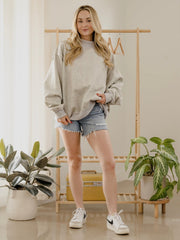 MERRY Tall Boy Gray Mock Neck Reversible Sweatshirt