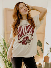 Mississippi State Bulldogs Established Date Helmet Off White Thrifted Tee