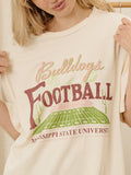 Mississippi State Bulldogs Football Field Off White Thrifted Tee