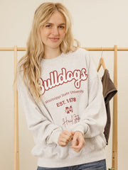 Mississippi State Bulldogs Letterman Gray Chrome Hi Dive Sweatshirt