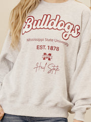 Mississippi State Bulldogs Letterman Gray Chrome Hi Dive Sweatshirt