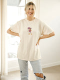Mississippi State Bulldogs Mascot Flag Off White Thrifted Tee