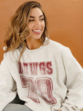Mississippi State Bulldogs Player Ash Gray Thrifted Sweatshirt