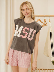 MSU Mississippi State Bulldogs Quilted Puff Ink Smoke Tank