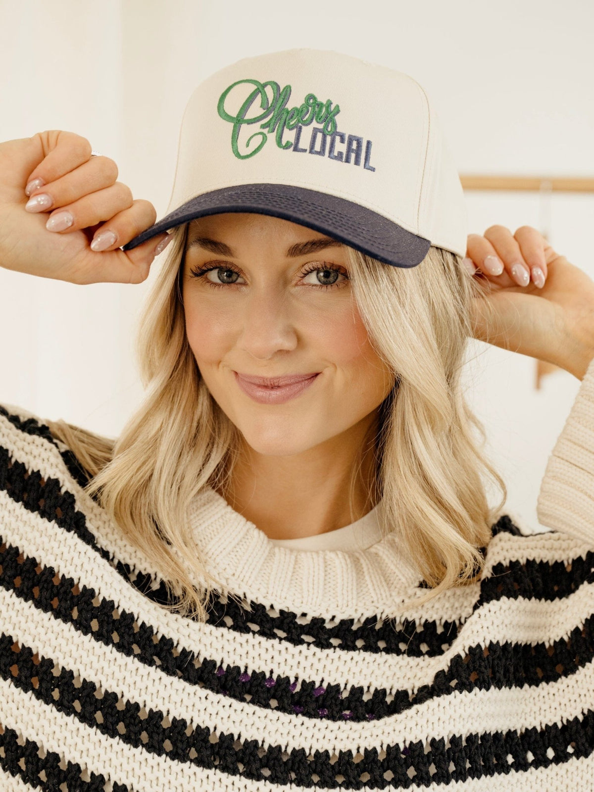 Navy Cheers Local Embroidered Hat
