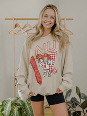 Nebraska Huskers Courtside Basketball Sand Thrifted Sweatshirt