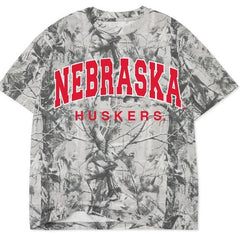 Nebraska Huskers Filled Gault Black/White Camouflage Tee