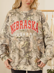 Nebraska Huskers Filled Gault Camouflage Sweatshirt