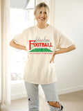 Nebraska Huskers Football Field Off White Thrifted Tee