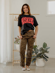 Nebraska Huskers Mono Puff Ink Smoke Heavyweight Tee