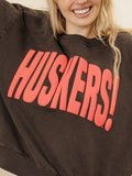 Nebraska Huskers Mono Puff Ink Smoke Oversized Crew Hi-Dive Sweatshirt