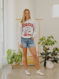 Nebraska Huskers Patches 25 Ash Gray Thrifted Sweatshirt