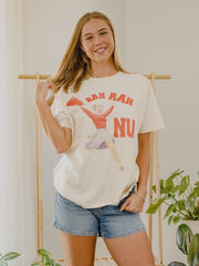 Nebraska Huskers Rah Rah Off White Thrifted Tee