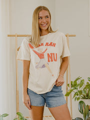 Nebraska Huskers Rah Rah Off White Thrifted Tee