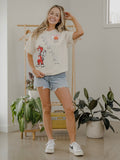 Nebraska Huskers Retro Basketball Off White Thrifted Tee