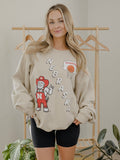 Nebraska Huskers Retro Basketball Sand Thrifted Sweatshirt