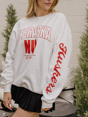 Nebraska Huskers Sporty White Sweatshirt